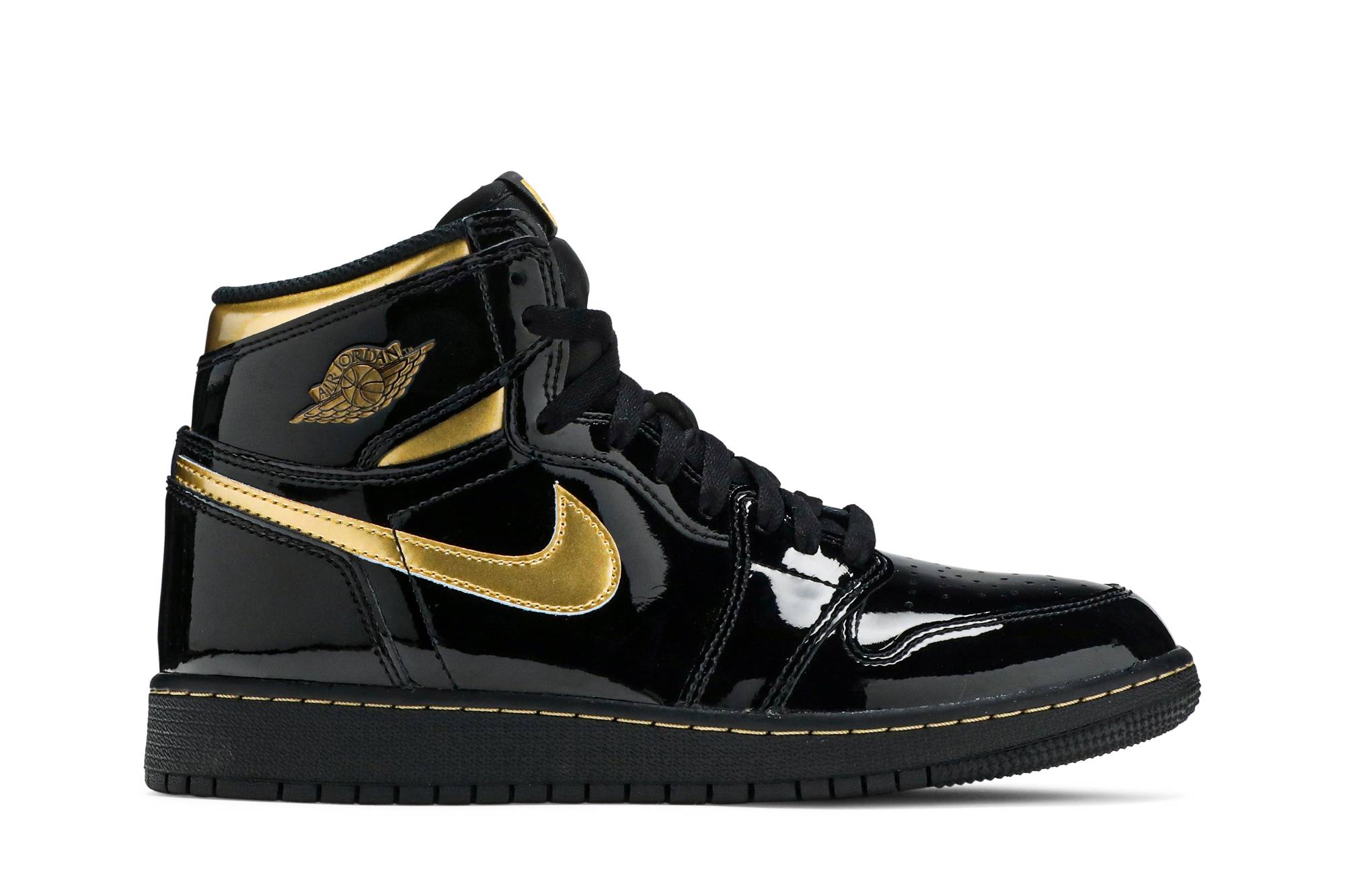 (Grade School) Air Jordan 1 Retro High OG 'Black Metallic Gold' 575441-032-8