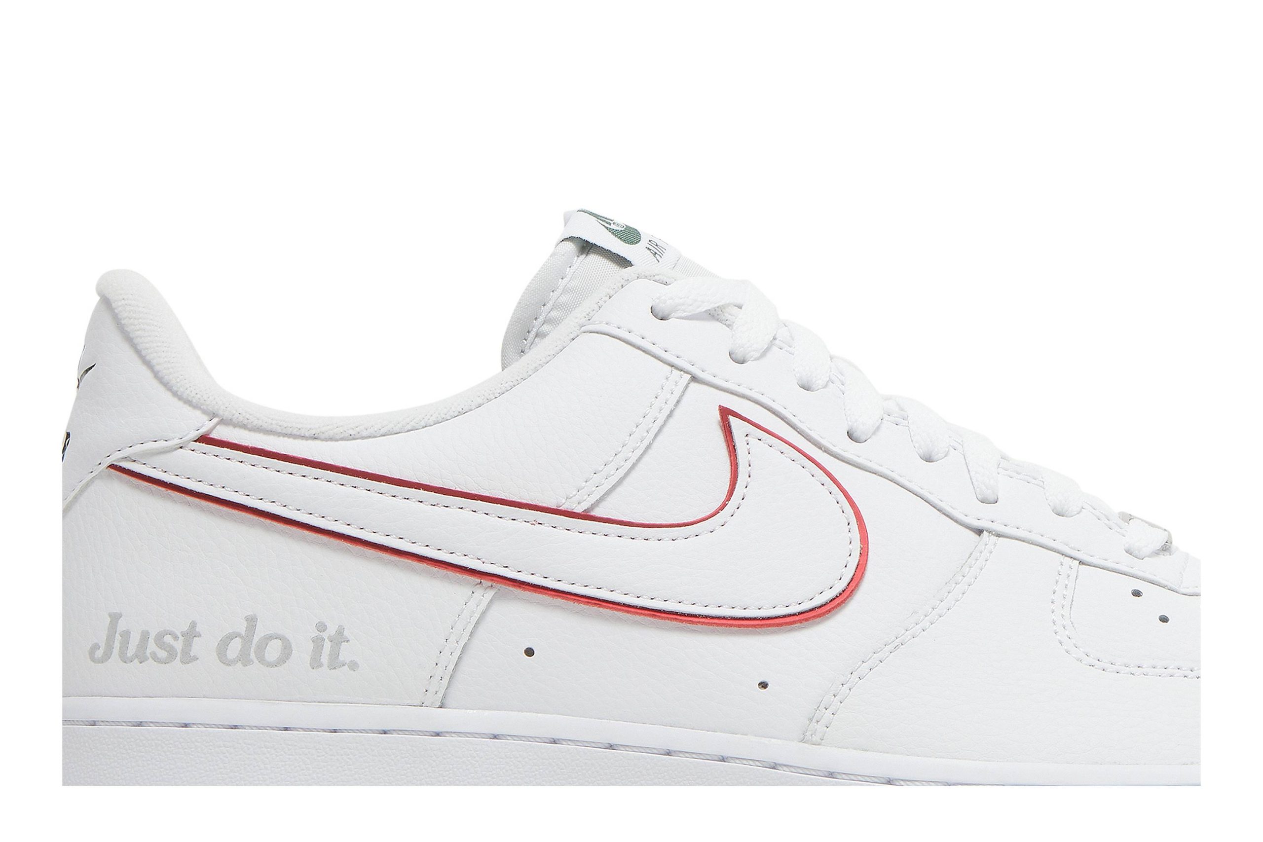 Nike Air Force 1 Low 'Just Do It White Noble Green Metallic Silver University Red' DQ0791-100-7