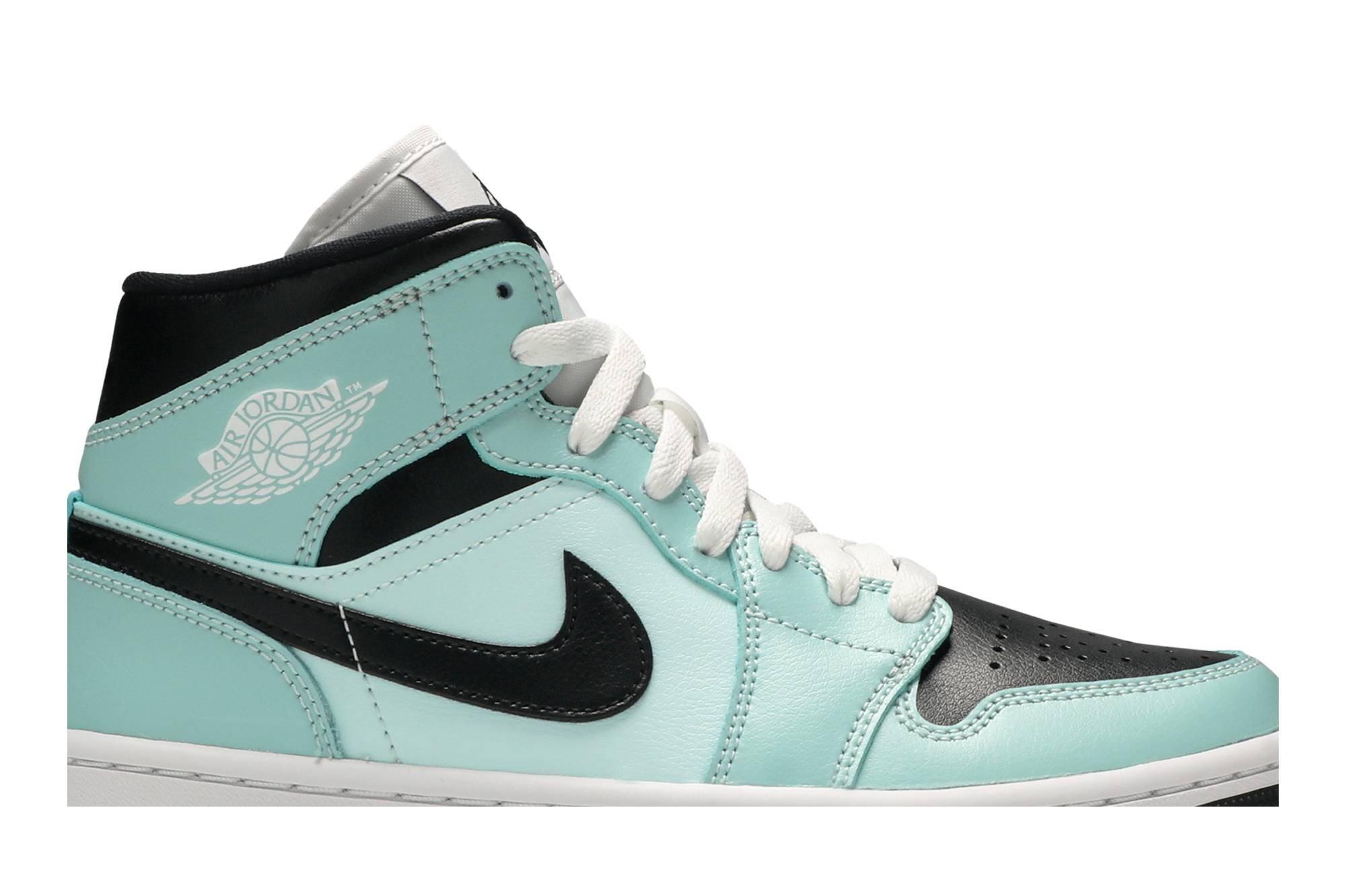 (Women) Air Jordan 1 Mid 'Aqua Black' BQ6472-300-5