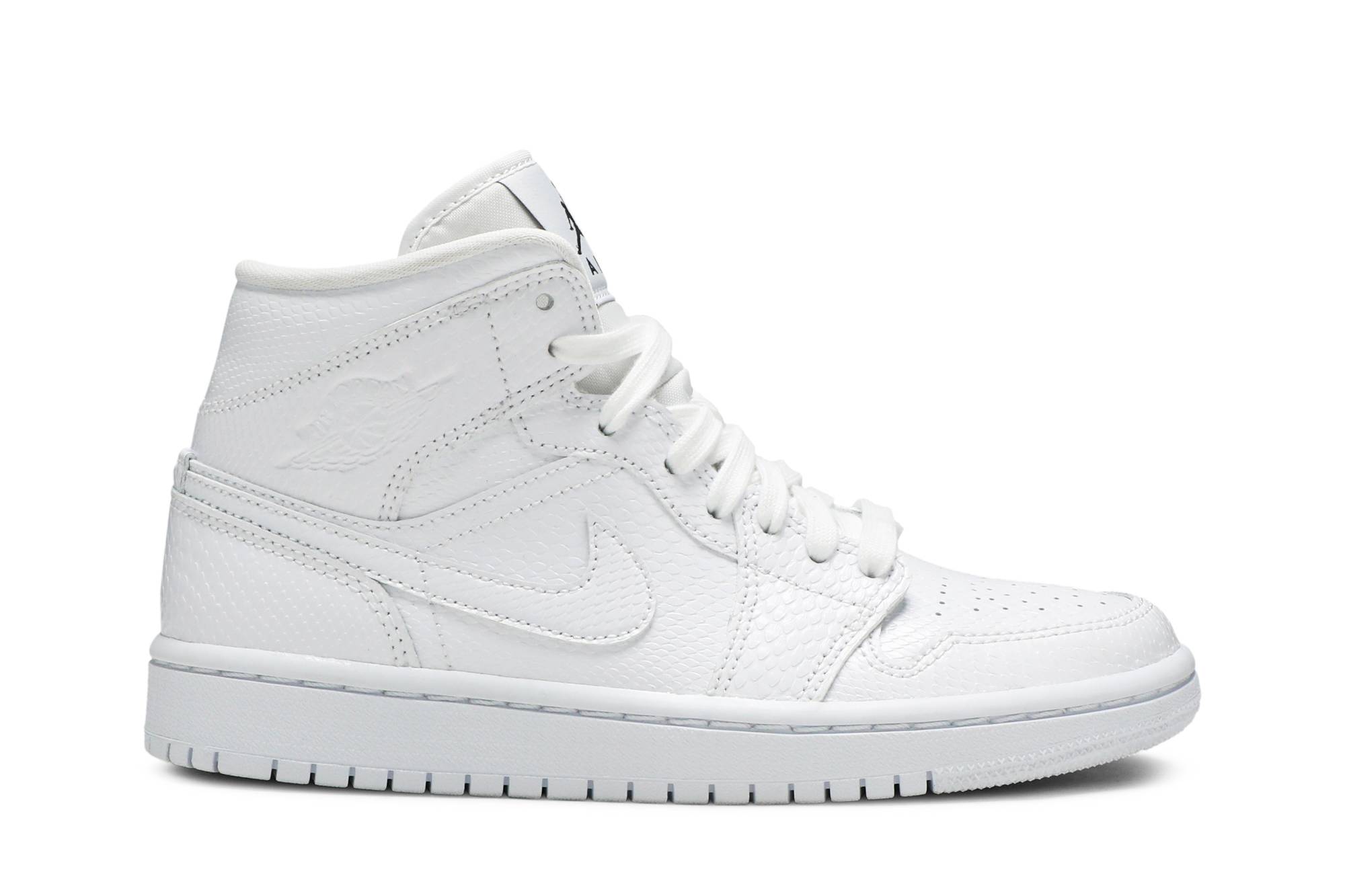 (Women) Air Jordan 1 Mid 'White Snakeskin' BQ6472-110-8