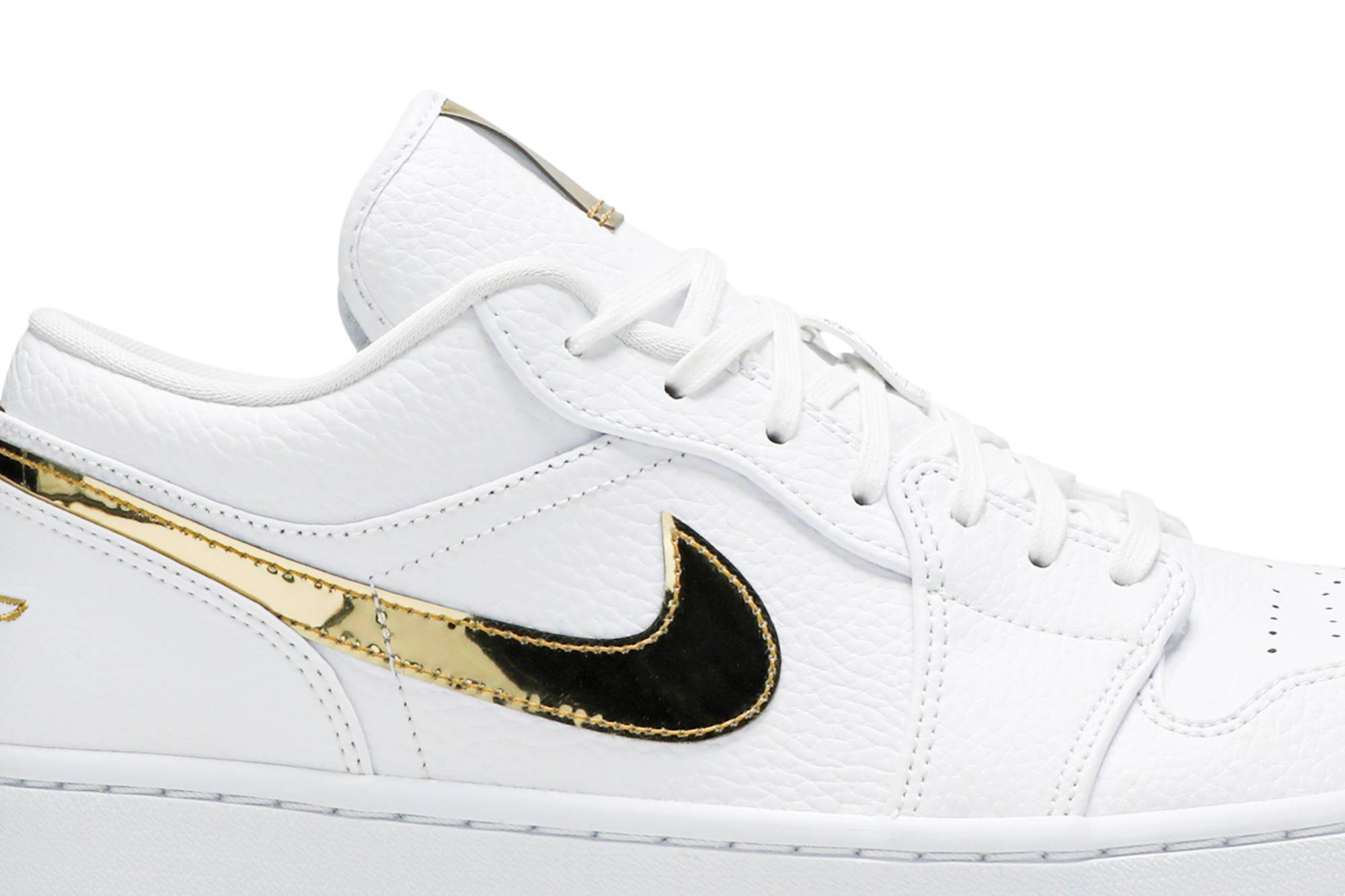 (Women) Air Jordan 1 Retro Low 'White Metallic Gold' CZ4776-100-6